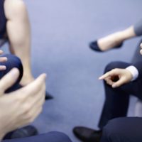 Hands of business people interacting in office meeting